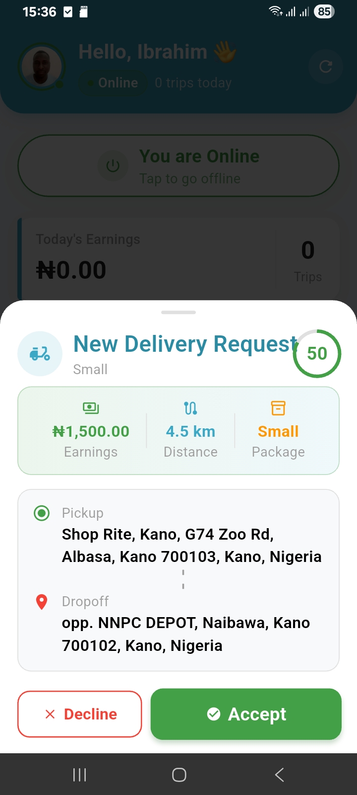 Rider Notification